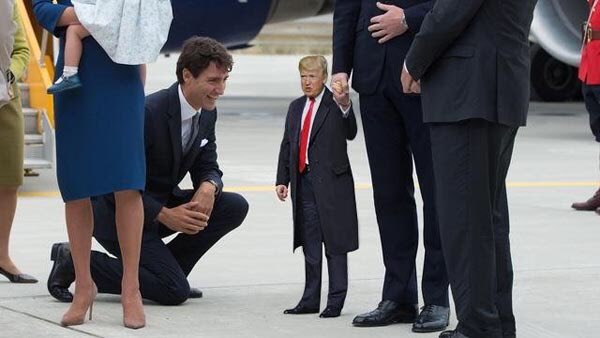 маленький Трамп и премьер Канады Трюдо